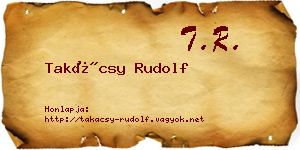 Takácsy Rudolf névjegykártya